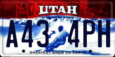 UT license plate A434PH