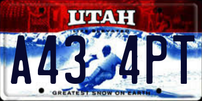 UT license plate A434PT