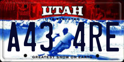 UT license plate A434RE