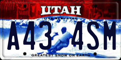 UT license plate A434SM
