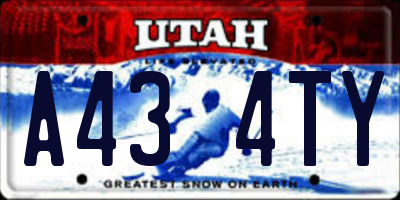 UT license plate A434TY