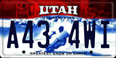 UT license plate A434WI