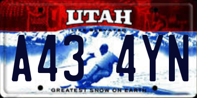 UT license plate A434YN