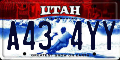 UT license plate A434YY