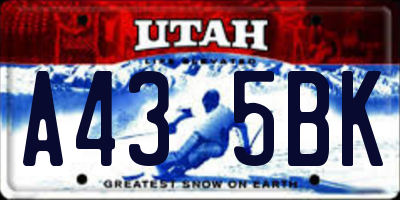 UT license plate A435BK