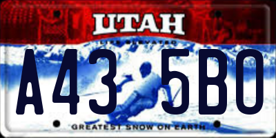 UT license plate A435BO