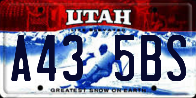 UT license plate A435BS