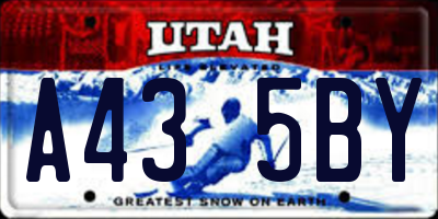 UT license plate A435BY