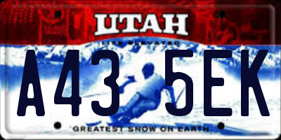 UT license plate A435EK