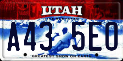 UT license plate A435EO