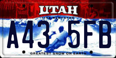 UT license plate A435FB