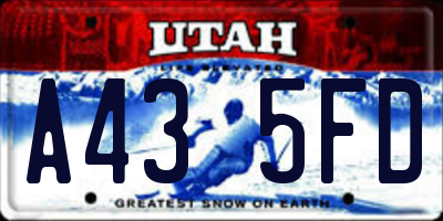 UT license plate A435FD