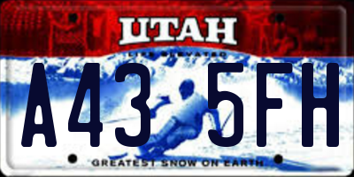 UT license plate A435FH