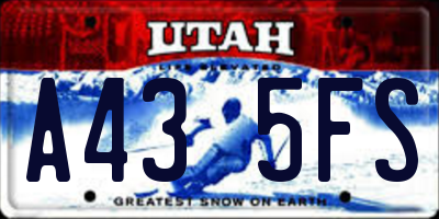 UT license plate A435FS