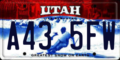 UT license plate A435FW