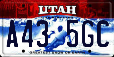 UT license plate A435GC