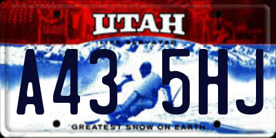 UT license plate A435HJ