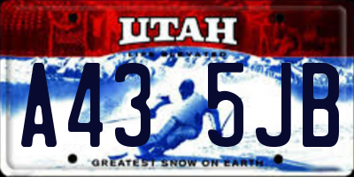 UT license plate A435JB