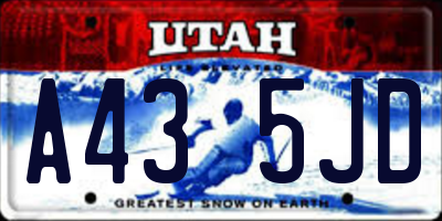 UT license plate A435JD