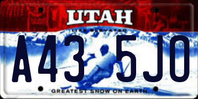 UT license plate A435JO