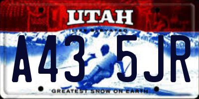 UT license plate A435JR
