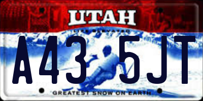 UT license plate A435JT