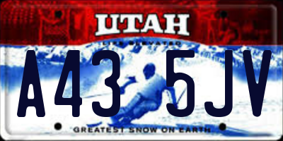 UT license plate A435JV