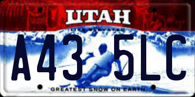 UT license plate A435LC