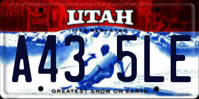 UT license plate A435LE