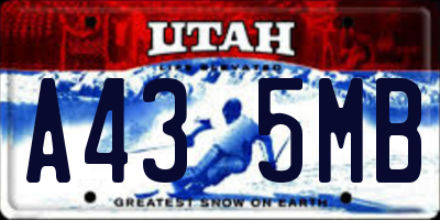 UT license plate A435MB