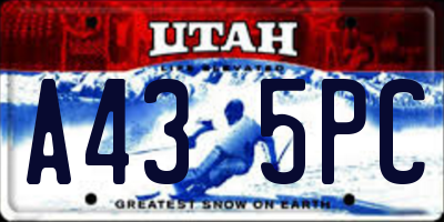 UT license plate A435PC