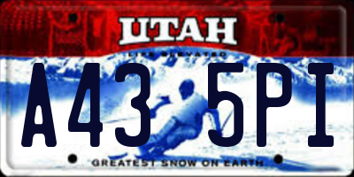 UT license plate A435PI