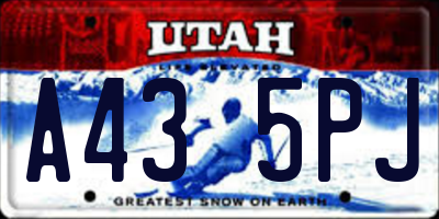 UT license plate A435PJ