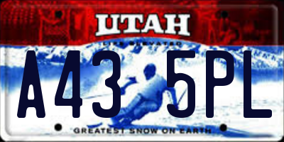 UT license plate A435PL
