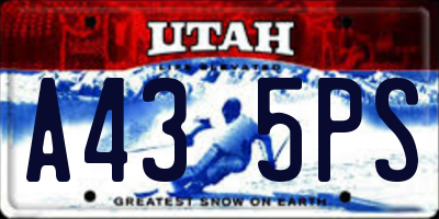 UT license plate A435PS