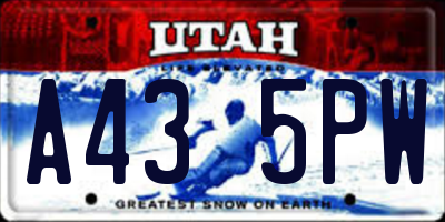 UT license plate A435PW