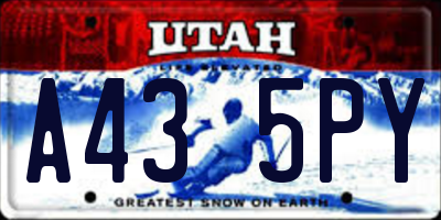 UT license plate A435PY