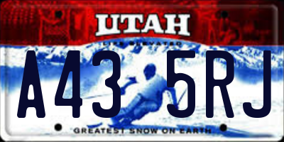 UT license plate A435RJ
