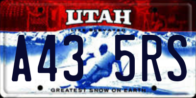 UT license plate A435RS