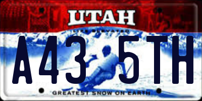 UT license plate A435TH