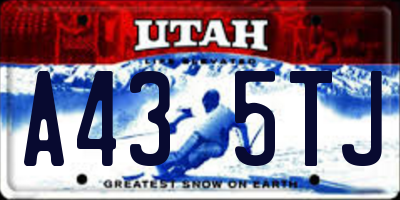 UT license plate A435TJ