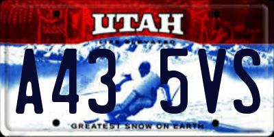 UT license plate A435VS