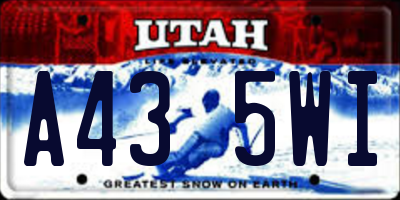 UT license plate A435WI