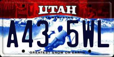 UT license plate A435WL