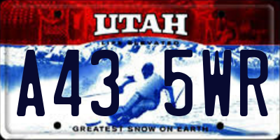 UT license plate A435WR