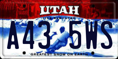 UT license plate A435WS