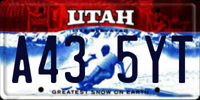 UT license plate A435YT