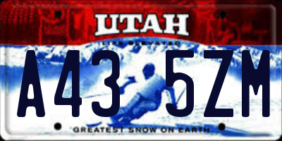 UT license plate A435ZM