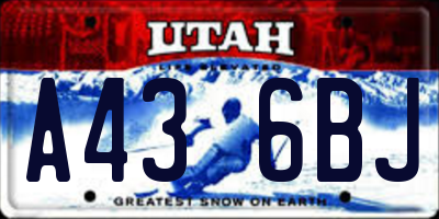 UT license plate A436BJ