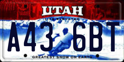 UT license plate A436BT
